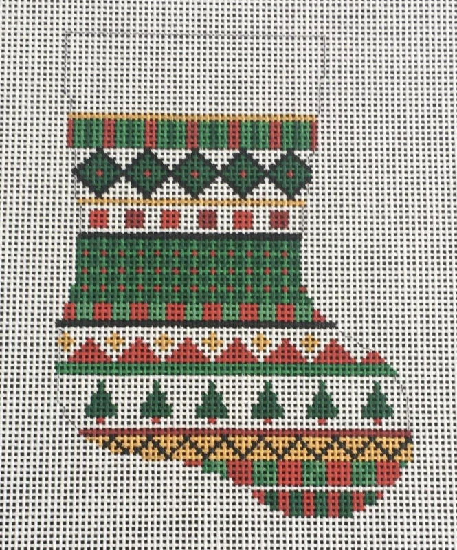 Christmas - colored stockings for the holiday season5466 Tree Stripe Mini Stocking
