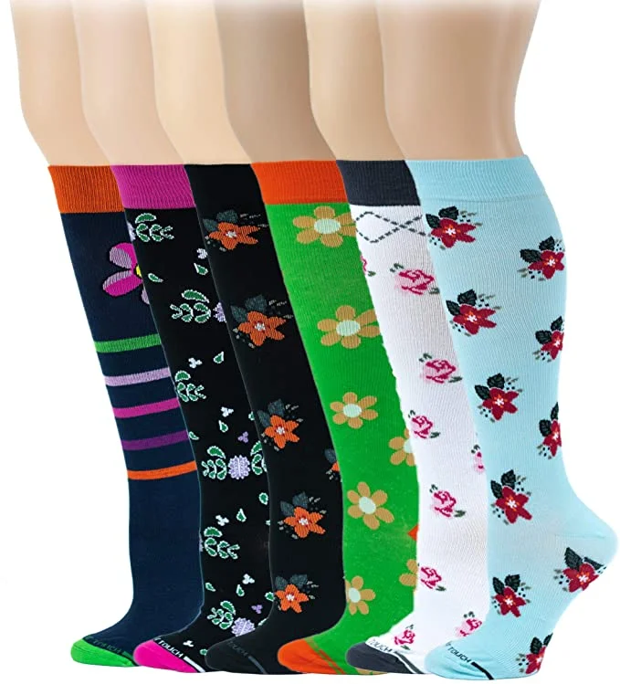 Women's ankle socks with a frilly edgeCompression Knee High Socks | Spring Floral Design | Women (6 Pairs) Women's ankle socks with a frilly edgeCompression Knee High Socks | Spring Floral Design | Women (6 Pairs)