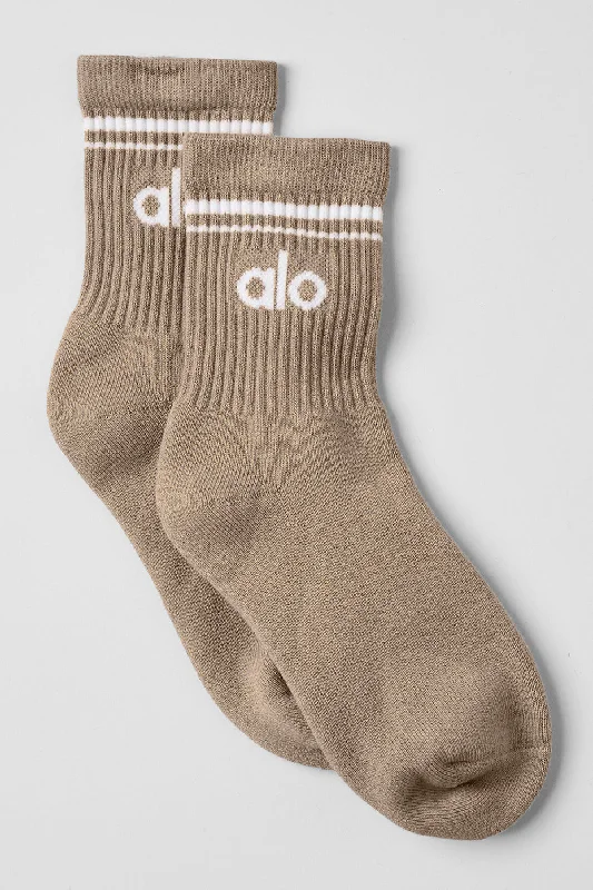 Women's spandex - infused socks for stretchUnisex Half-Crew Throwback Sock - Gravel/White Women's spandex - infused socks for stretchUnisex Half-Crew Throwback Sock - Gravel/White