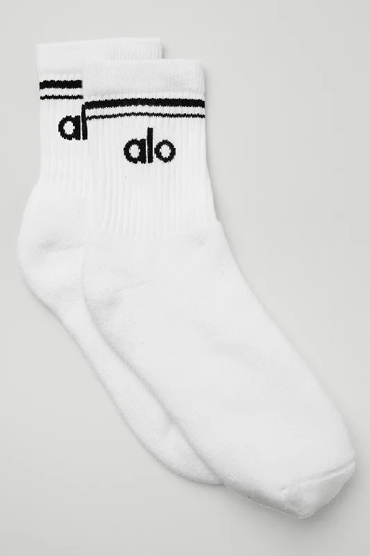 Women's cable - knit ankle socks for a cozy styleUnisex Half-Crew Throwback Sock - White/Black Women's cable - knit ankle socks for a cozy styleUnisex Half-Crew Throwback Sock - White/Black