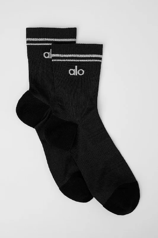 Women's thigh - high socks in a fishnet patternUnisex Half-Crew Performance Sock - Black Women's thigh - high socks in a fishnet patternUnisex Half-Crew Performance Sock - Black