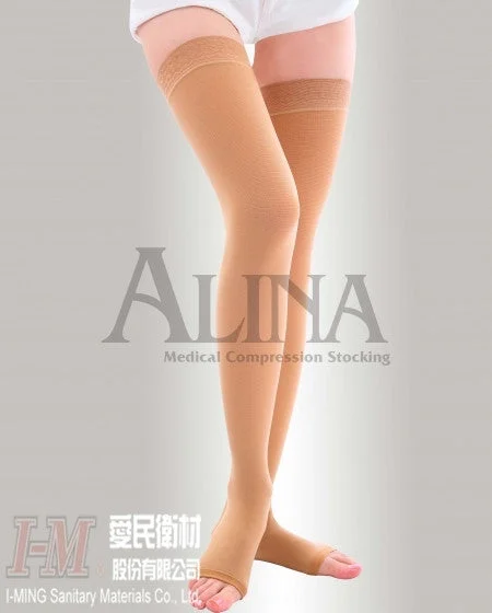 Satin - lined stockings for extra comfortAlina Compression Stockings Thigh High, Light Compression