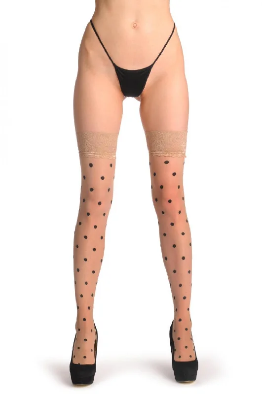 Black Woven Polka Dots On Beige