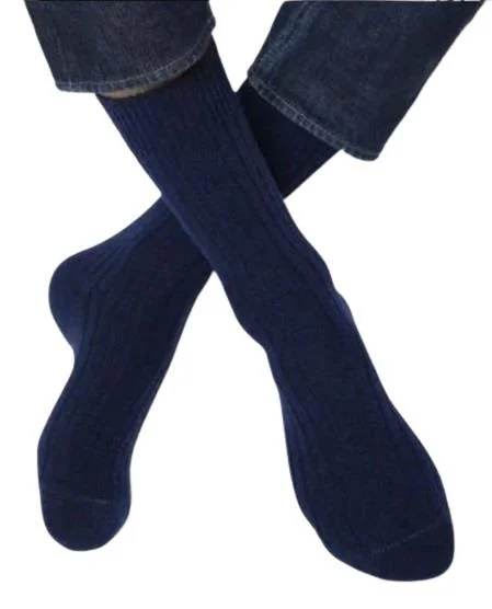 Hypoallergenic stockings for sensitive skinBleuforet Men's Cashmere Ribbed Socks