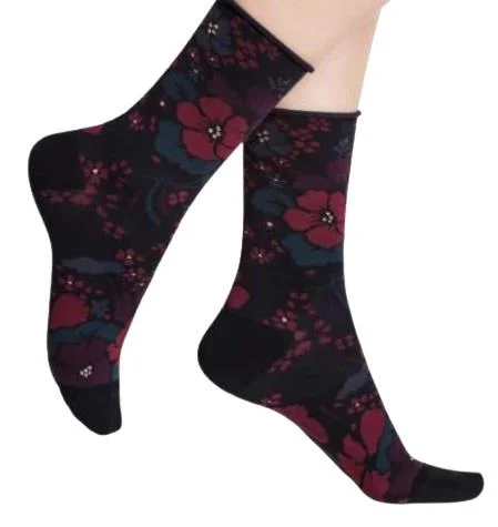 Patterned stockings with polka dotsBleuforet Women's Floral Velvet Cotton Roll-Top Socks Patterned stockings with polka dotsBleuforet Women's Floral Velvet Cotton Roll-Top Socks