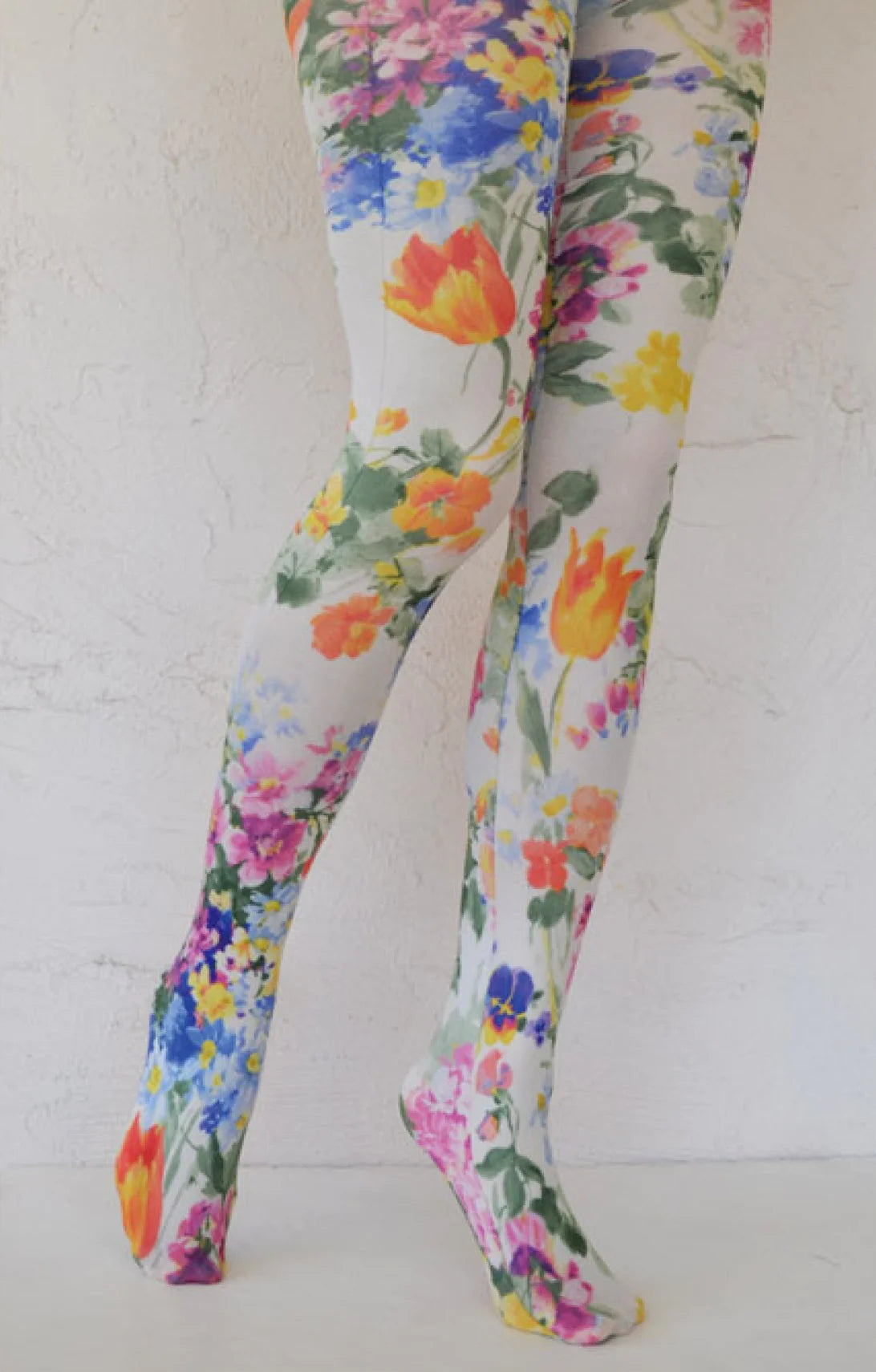 Bright Tulip Printed Art Tights