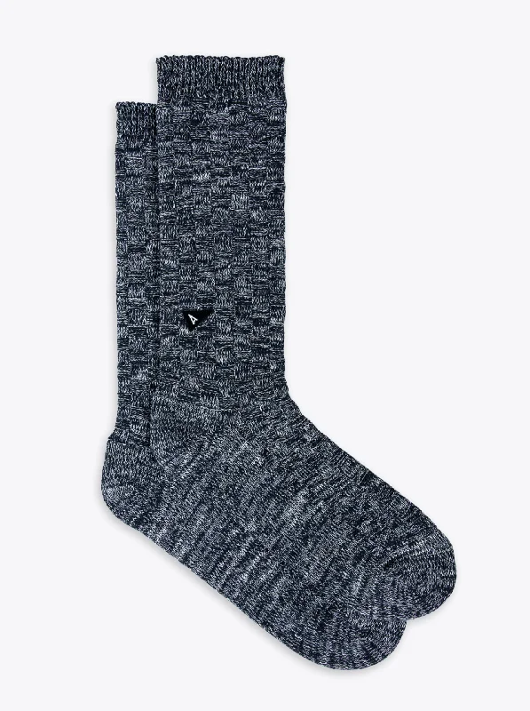 Casual Sock Waffle Checkerboard - Midnight