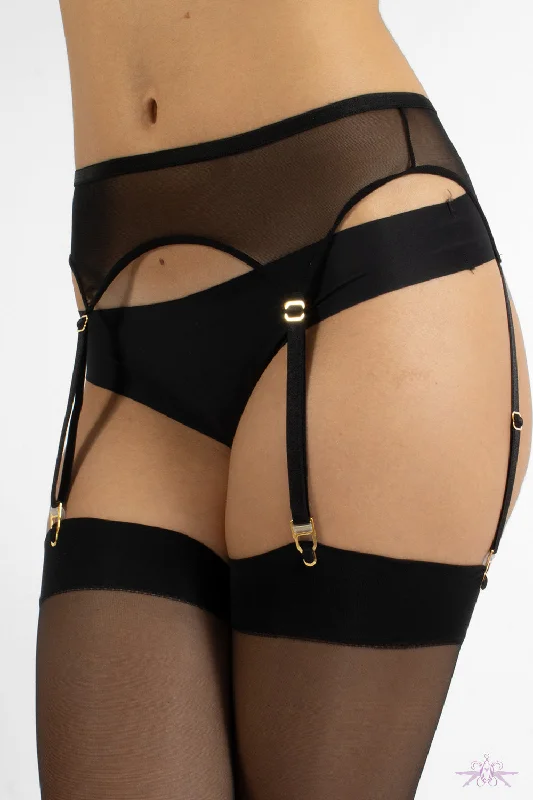 Cotton - blend stockings for breathabilityCette Lulu Black Suspender Belt