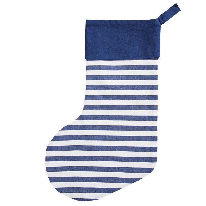 Wedding stockings for a bridal lookCLASSIC STRIPE CHRISTMAS STOCKING / BLUE