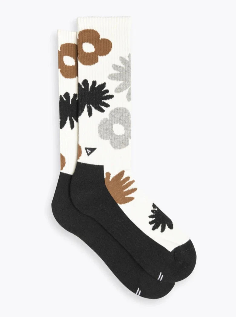 Crew Sock Floral - Natural Floral