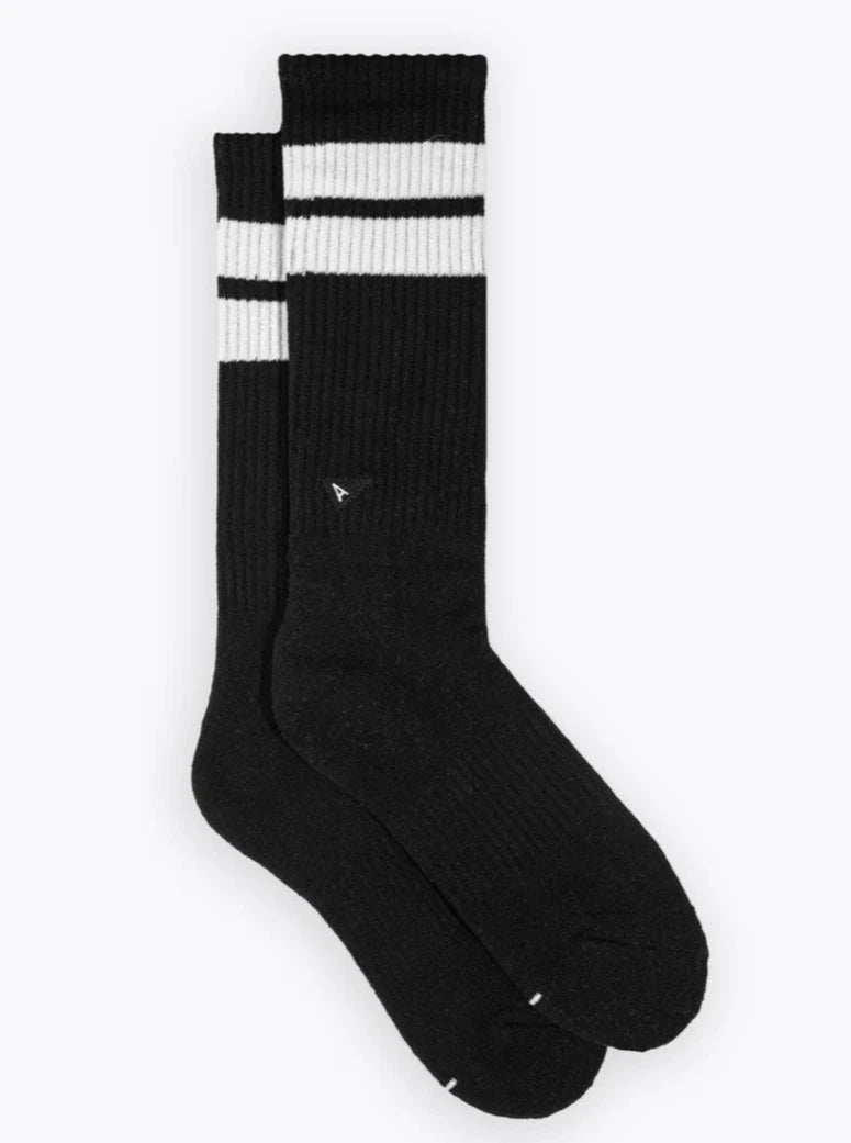 Crew Sock Long Retro - Black Noir