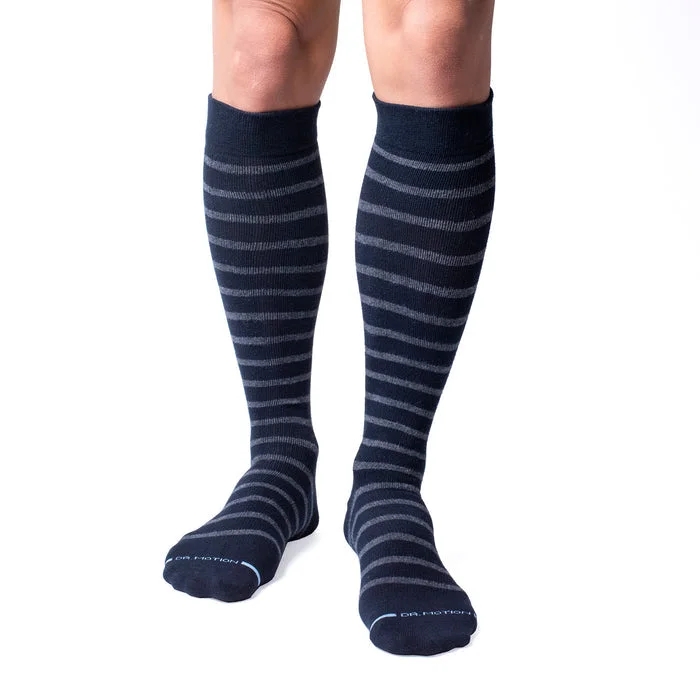 Women's ribbed knee - high socks for a classic lookCompression Knee High Socks | Cotton Blend Stripes | Men's (1 Pair) Women's ribbed knee - high socks for a classic lookCompression Knee High Socks | Cotton Blend Stripes | Men's (1 Pair)