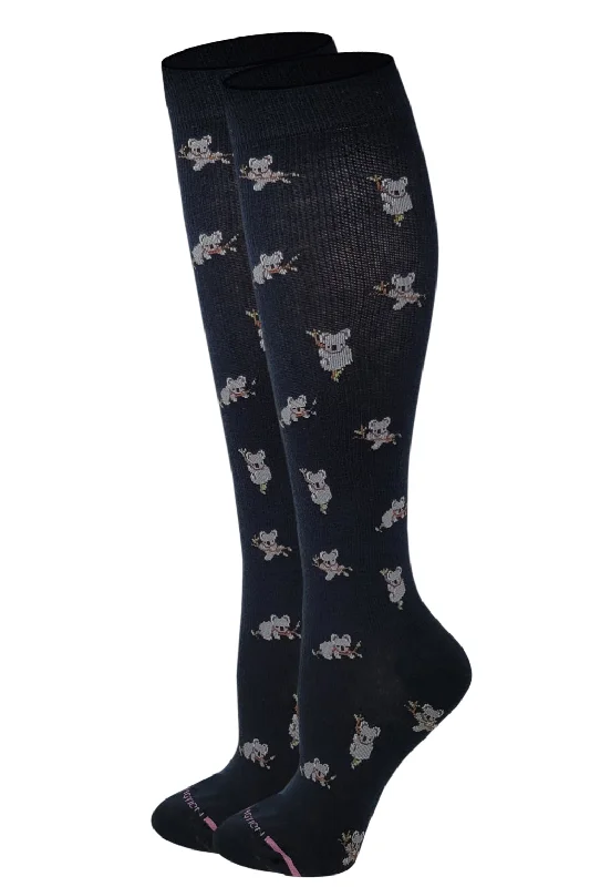 Women's over - the - calf socks with a stripe designKnee High Compression Socks | Koala Design | Women's (1 Pair) Women's over - the - calf socks with a stripe designKnee High Compression Socks | Koala Design | Women's (1 Pair)