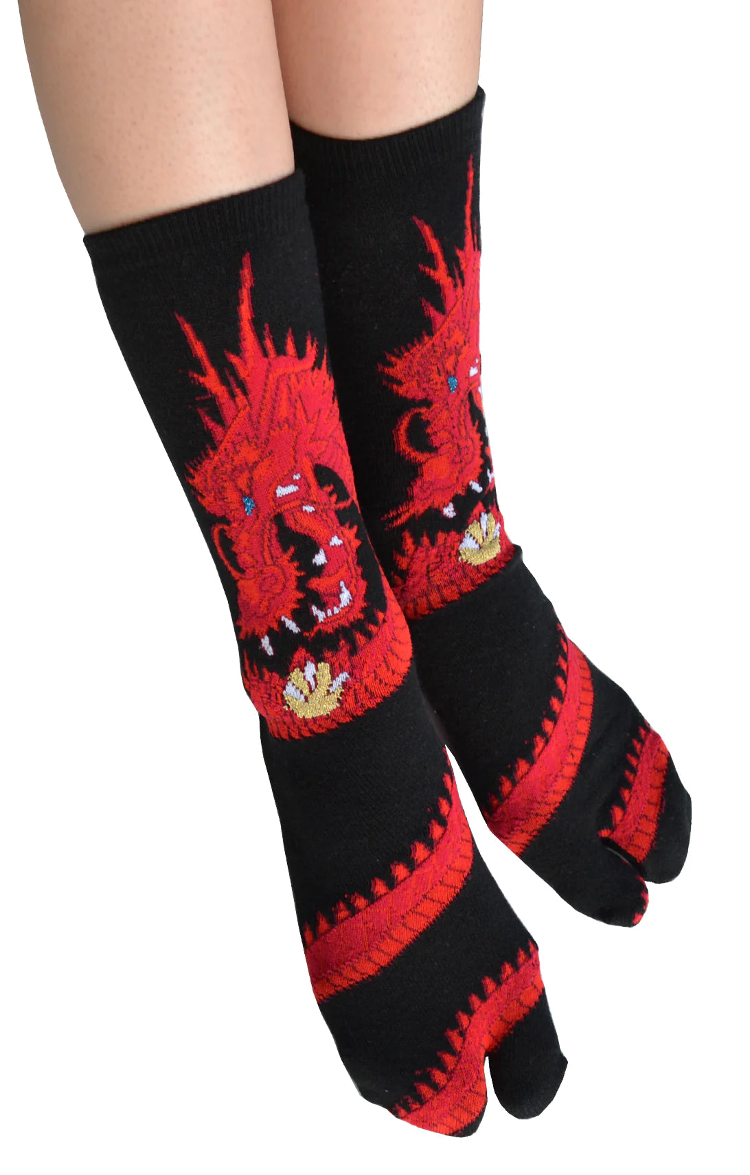 Women's cable - knit ankle socks for a cozy styleDragon Tabi Socks