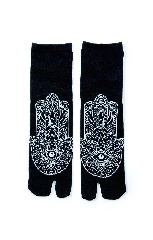 Women's knee - high socks with lace trimHamsa Tabi Socks