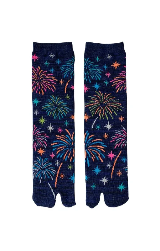 Women's bamboo fiber socks for eco - friendlinessHanabi Fire Works Tabi Socks