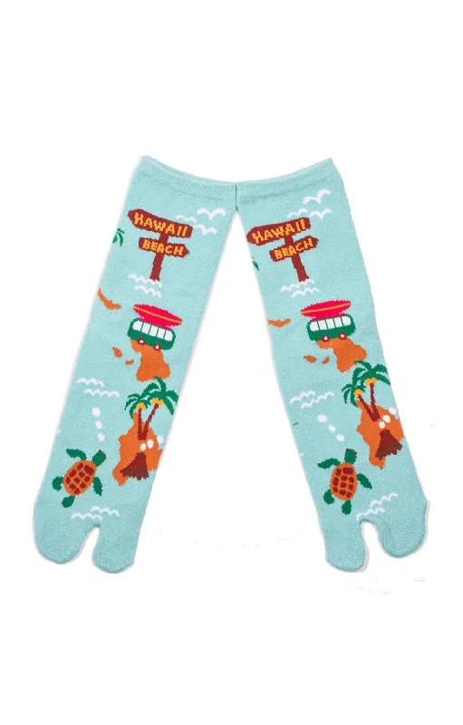 Women's quick - dry socks for water activitiesHawaii Island Map Tabi Socks
