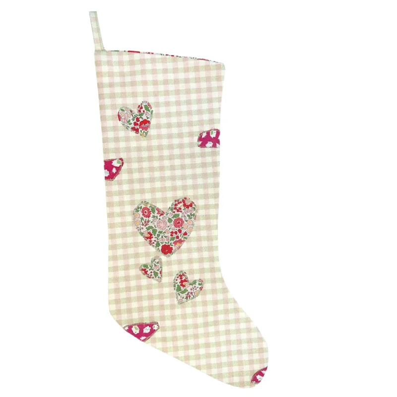 HEIRLOOM CHRISTMAS STOCKING - PLAID LIBERTY 'SIGNS OF LOVE'