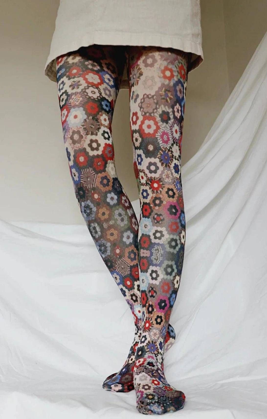 Honeycomb Quilt  Printed Art Tights