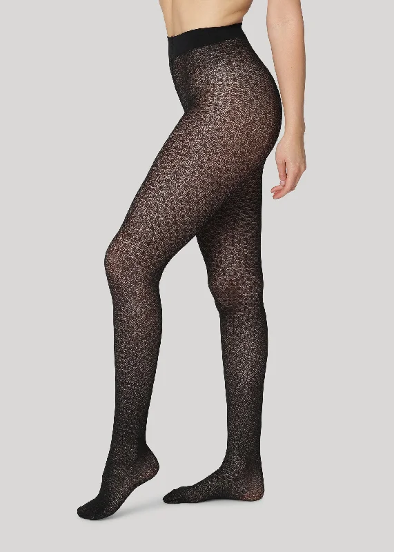 women tights with a diamond - pattern for a sophisticated styleKATE CROISSANT - Black women tights with a diamond - pattern for a sophisticated styleKATE CROISSANT - Black