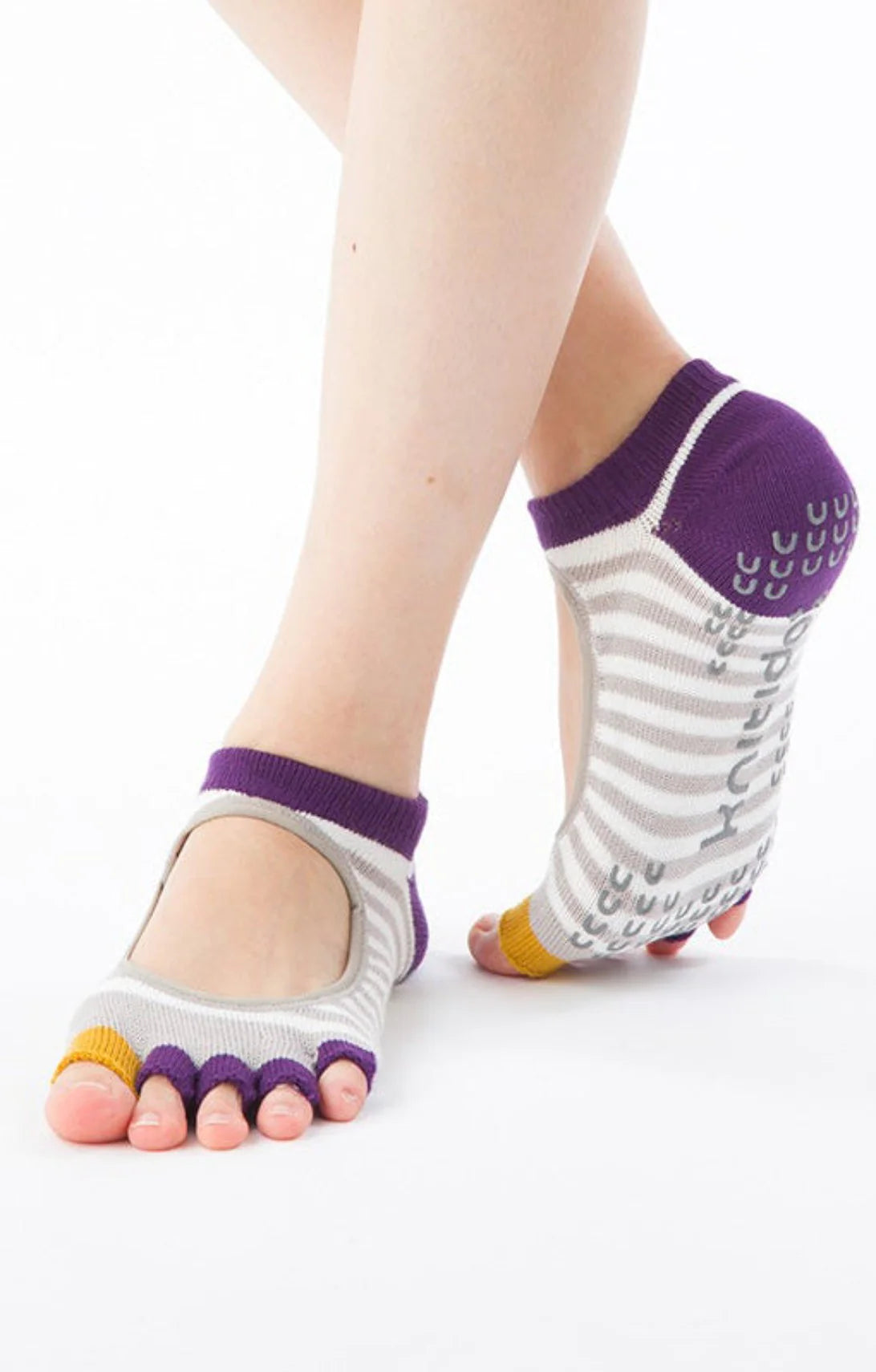 Women's satin - trimmed socks for a touch of eleganceOrganic Cotton Stripes Open Toe Grip Liner Socks Women's satin - trimmed socks for a touch of eleganceOrganic Cotton Stripes Open Toe Grip Liner Socks