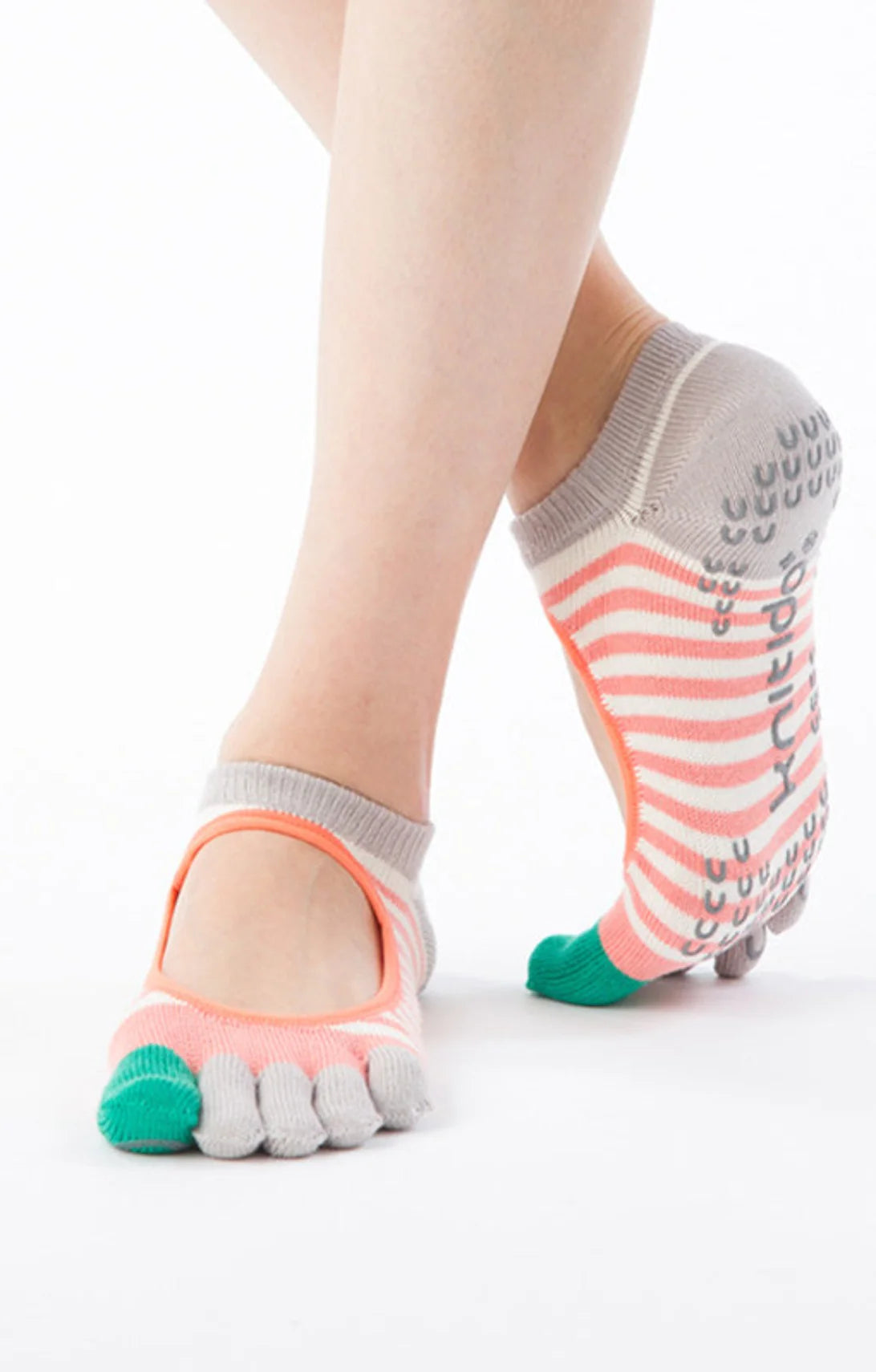 Women's adjustable - fit socks for a customized feelOrganic Cotton Stripes Toe Liner Grip Socks Women's adjustable - fit socks for a customized feelOrganic Cotton Stripes Toe Liner Grip Socks
