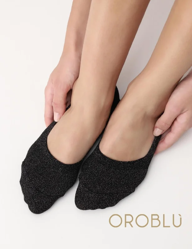 Oroblu Sale Glowing No Show Socks Black VOBC67414