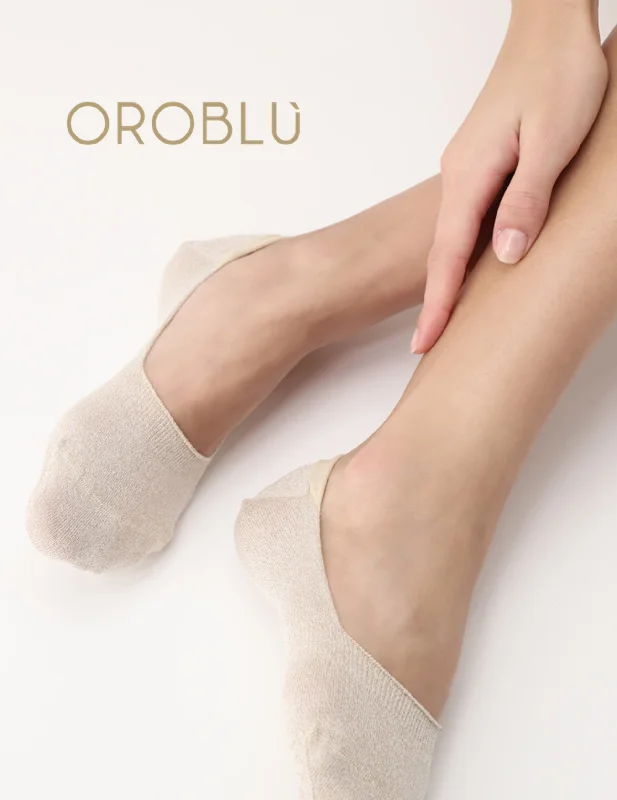 Oroblu Sale Glowing No Show Socks Ecru VOBC67414