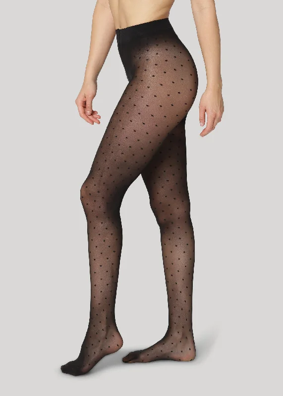 women tights with a ribbed texture for added interestPERNILLE DOTS 20 DENIER - Black women tights with a ribbed texture for added interestPERNILLE DOTS 20 DENIER - Black
