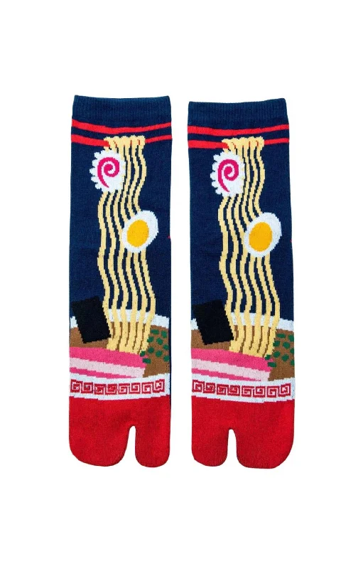 Women's over - the - calf socks with a stripe designRamen Tabi Socks