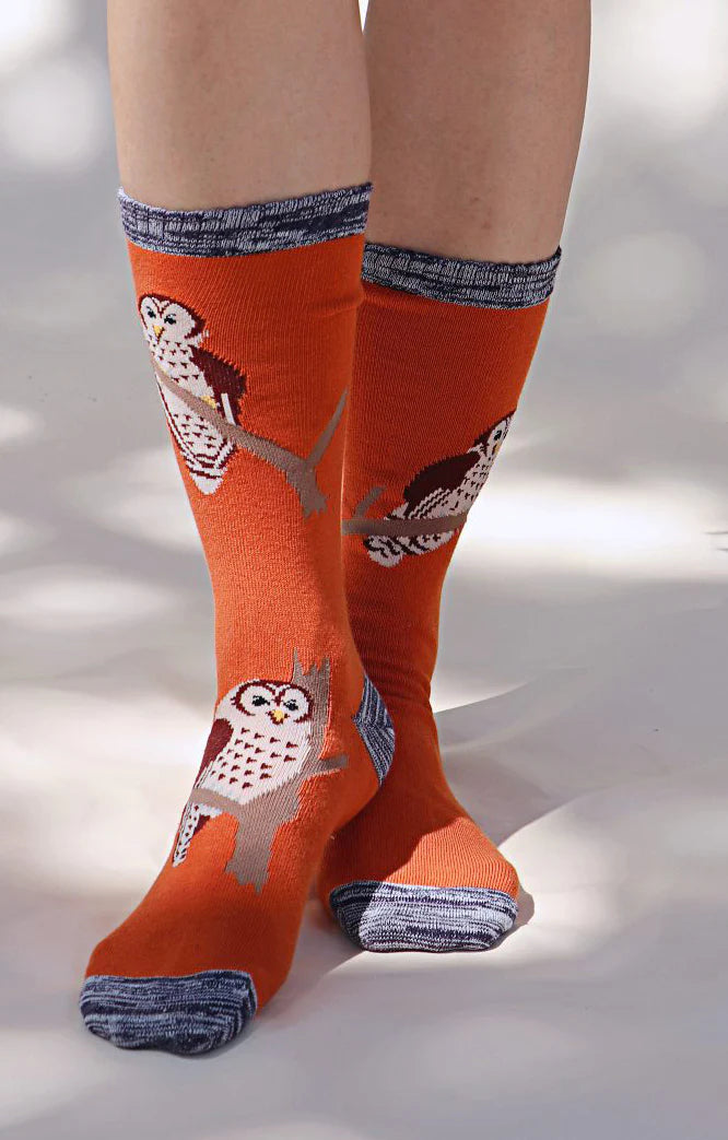 Women's leather - look socks for an edgy styleReplant Pairs "Owl" Organic Cotton Crew Socks Women's leather - look socks for an edgy styleReplant Pairs "Owl" Organic Cotton Crew Socks