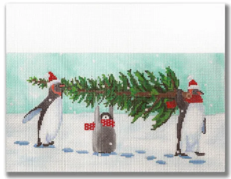 Stretchable stockings for a customizable fitSC-CC04 Penguins Bringing Home the Tree Stocking Cuff Stretchable stockings for a customizable fitSC-CC04 Penguins Bringing Home the Tree Stocking Cuff