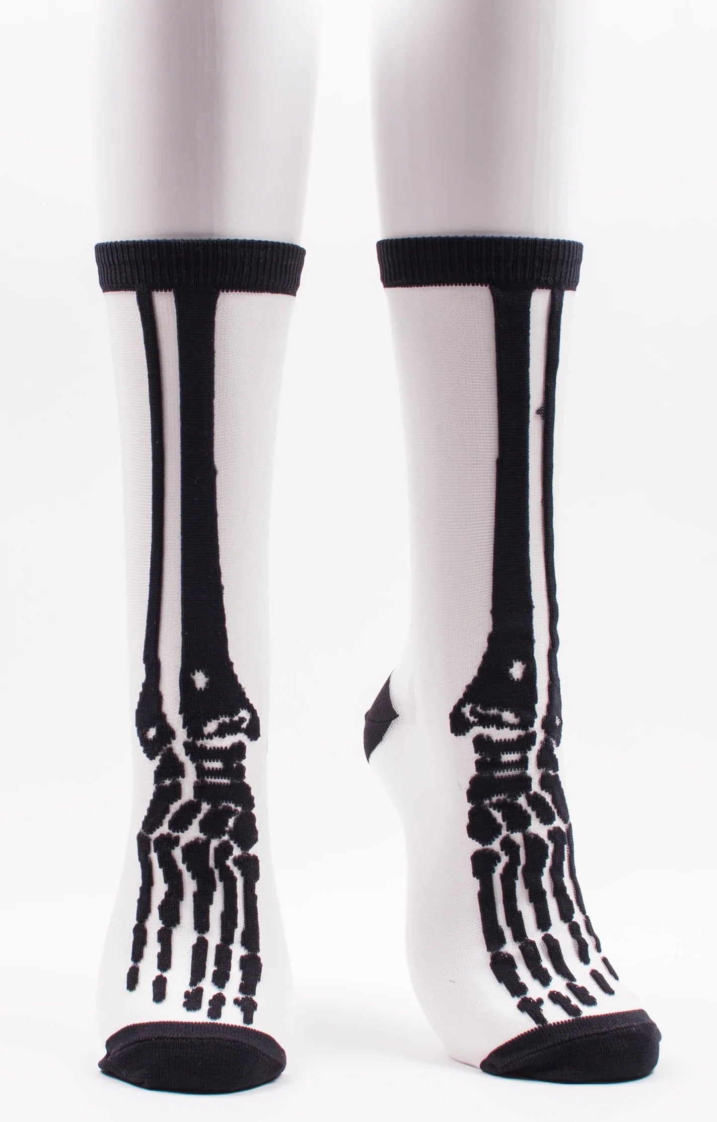 Women's spandex - infused socks for stretchSheer Skeleton Socks