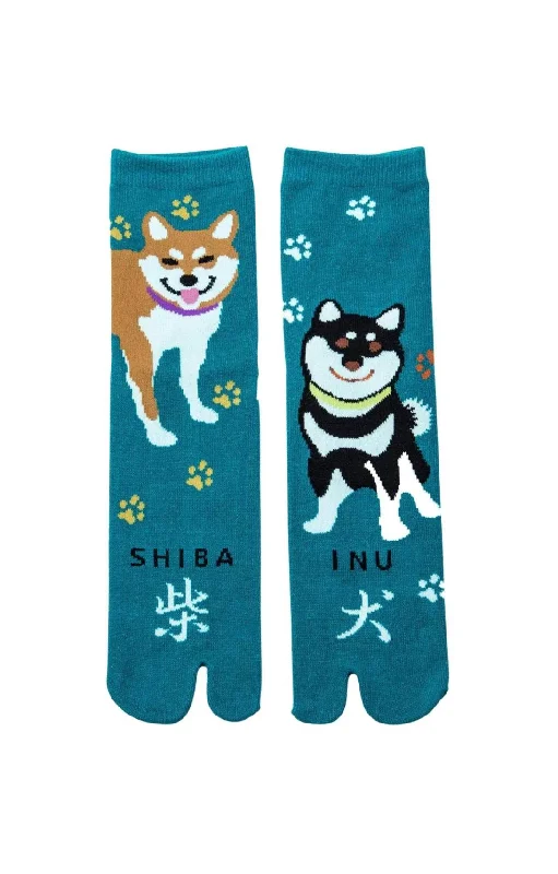 Women's cushioned sole socks for shock absorptionShiba Inu Dog Tabi Toe Socks