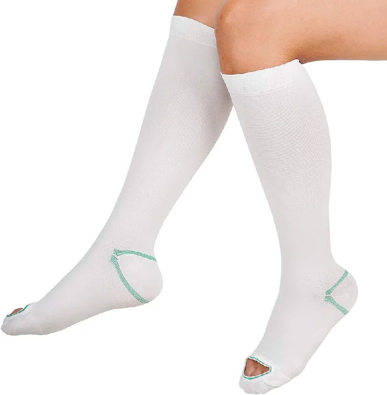 T.E.D. Anti-embolism Stockings, White, Knee-High, Inspection Toe