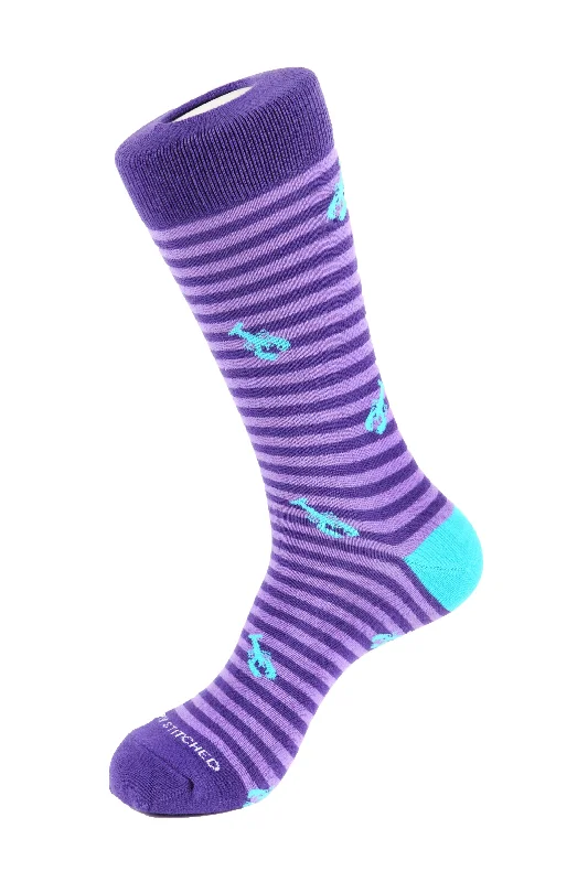 Women's wool - rich socks for winter warmthLobster Stripe
