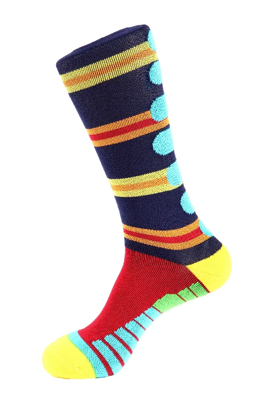 Women's ribbed knee - high socks for a classic lookLane Stripe Athletic Socks