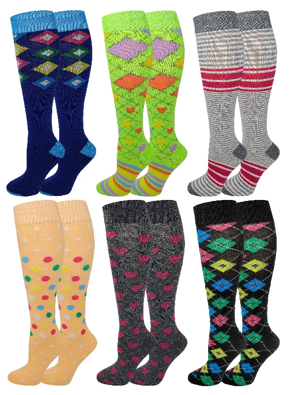 Women's anti - odor socks for long - day freshnessKnee High Socks | Assorted Classic Design | Womens (6 Pairs) Women's anti - odor socks for long - day freshnessKnee High Socks | Assorted Classic Design | Womens (6 Pairs)