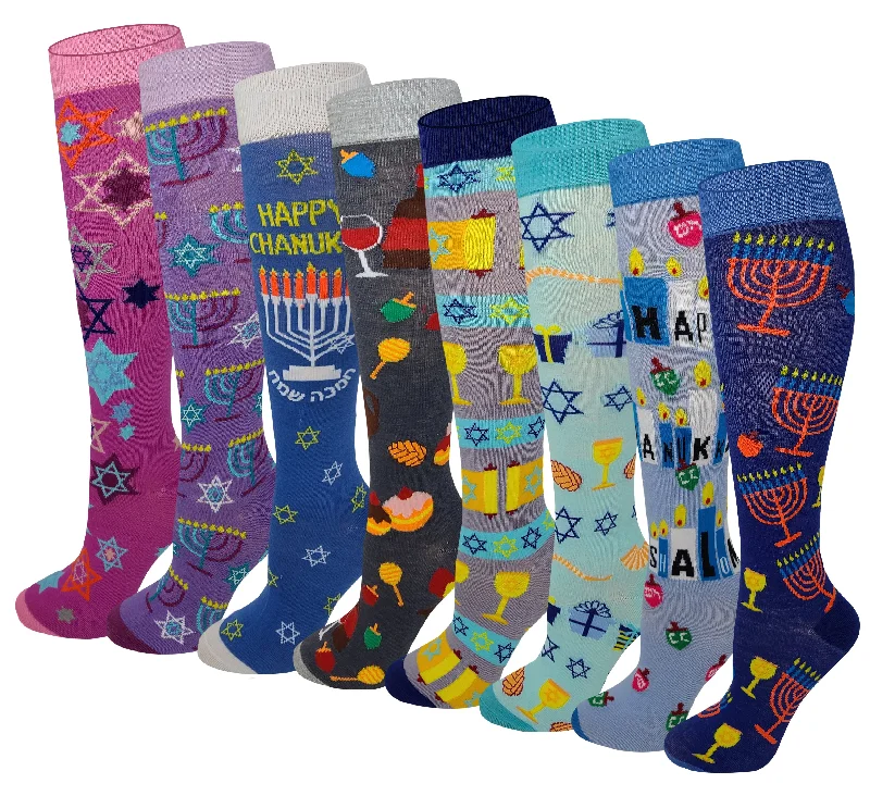 Women's thermal socks for cold weatherKnee High Socks | Jewish Hanukkah Design | Womens (8 Pairs) Women's thermal socks for cold weatherKnee High Socks | Jewish Hanukkah Design | Womens (8 Pairs)