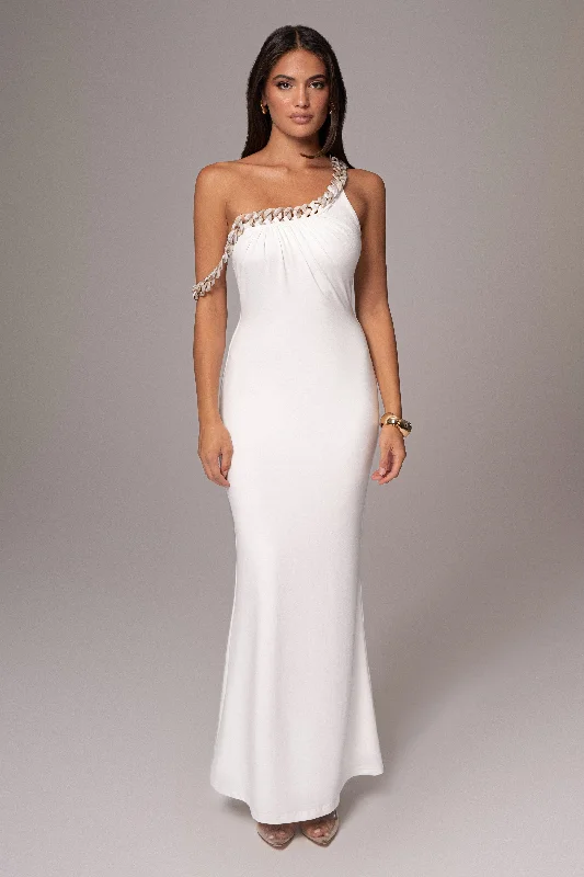 White Monette Asymmetric Dress