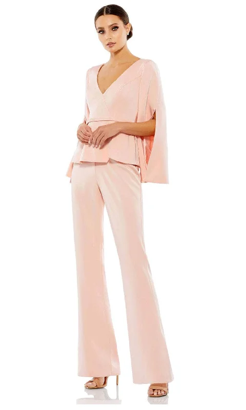 Ieena Duggal 11232 - Long Sleeve V-Neck Pantsuit