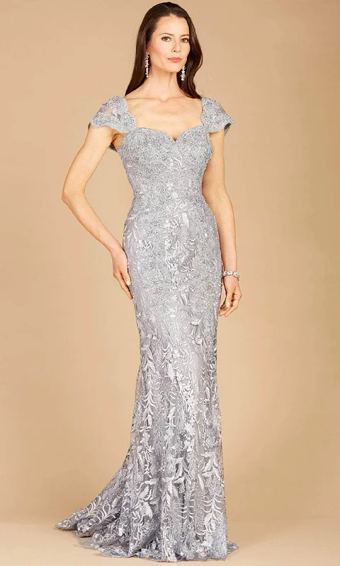 Lara Dresses 29295 - Embroidered Cap Sleeved Gown