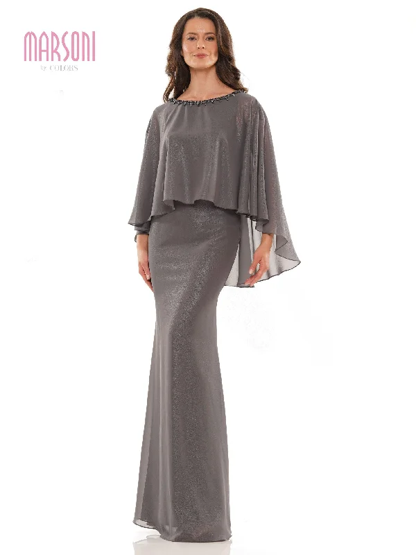 Marsoni Long Mother of the Bride Cape Dress 1188