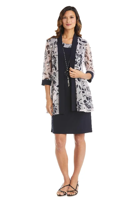 R&M Richards 7843 Short Piece Printed Jacket Dress