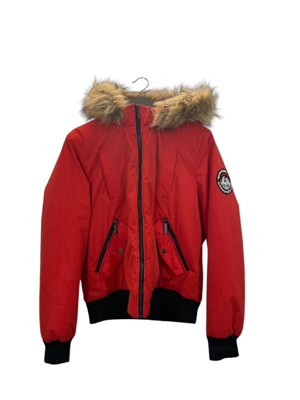 Embroidered women's cotton coats in a bohemian pattern for a unique designSuperdry/Coat/12/Polyester/RED/ Embroidered women's cotton coats in a bohemian pattern for a unique designSuperdry/Coat/12/Polyester/RED/