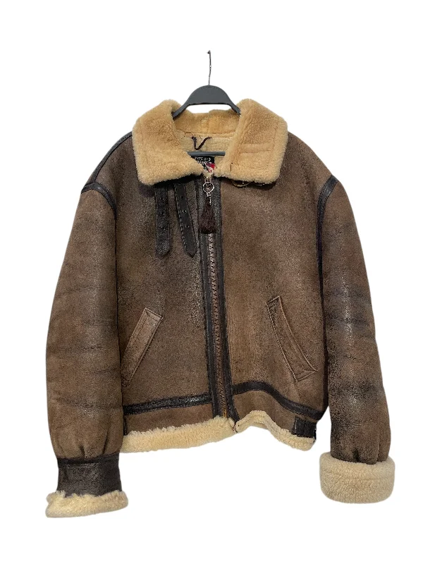 Women's longline double - breasted camel coats for a sophisticated lookTYPE B-3/Coat/50/Fur/BRW/SHEARLING Women's longline double - breasted camel coats for a sophisticated lookTYPE B-3/Coat/50/Fur/BRW/SHEARLING