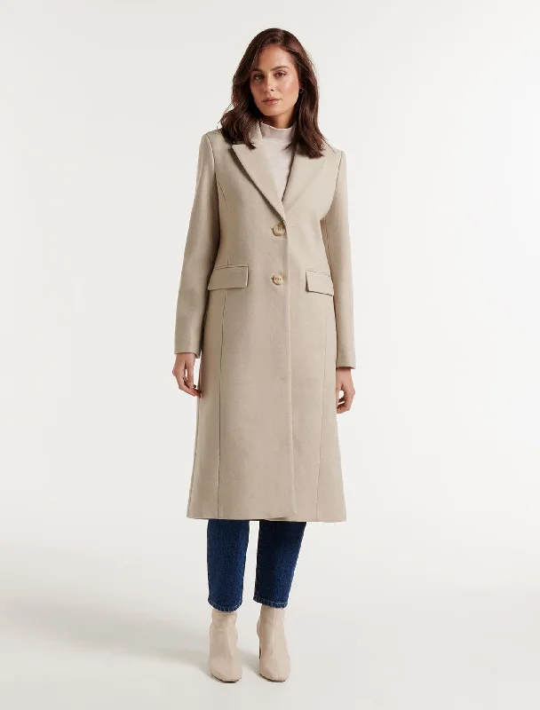 Women's reversible down coats with two - tone designs for versatile stylingBernie Single Breasted Longline Coat Women's reversible down coats with two - tone designs for versatile stylingBernie Single Breasted Longline Coat