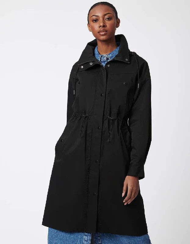 Women's pea coats with brass buttons for a nautical - inspired styleBowery Drawstring Waist Trench Women's pea coats with brass buttons for a nautical - inspired styleBowery Drawstring Waist Trench