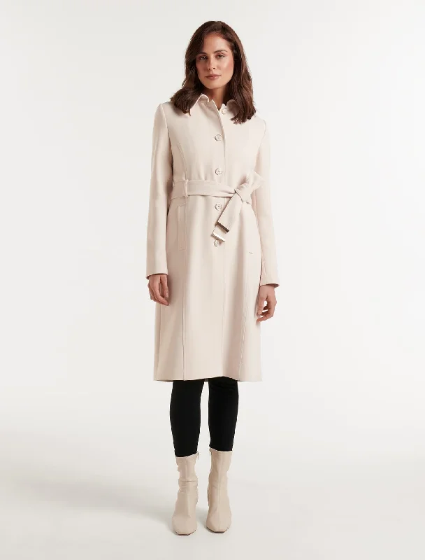 Women's long - sleeve wool coats in a houndstooth pattern for a classic charmClementine Trench Mac Coat Women's long - sleeve wool coats in a houndstooth pattern for a classic charmClementine Trench Mac Coat