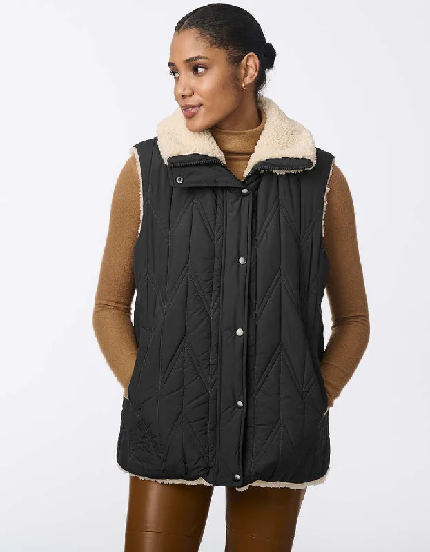 Oversized women's wool coats in a monochromatic look for a trendy outfitDual Charm Sherpa Vest Oversized women's wool coats in a monochromatic look for a trendy outfitDual Charm Sherpa Vest